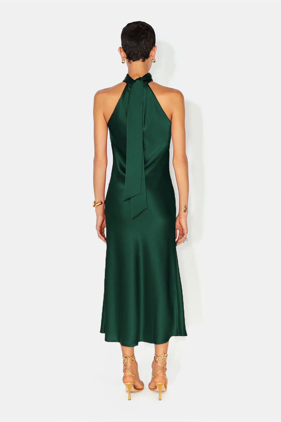 Cropped Sienne Dress - Pine by Galvan London — alternate view