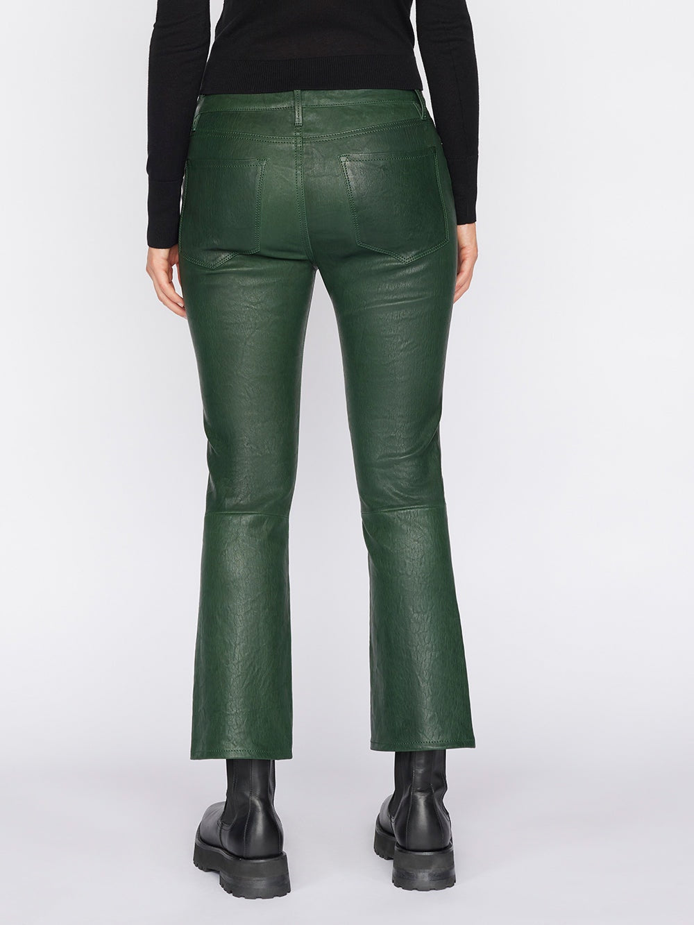 Leather Le Crop Mini Boot - Pine by Frame — view 7