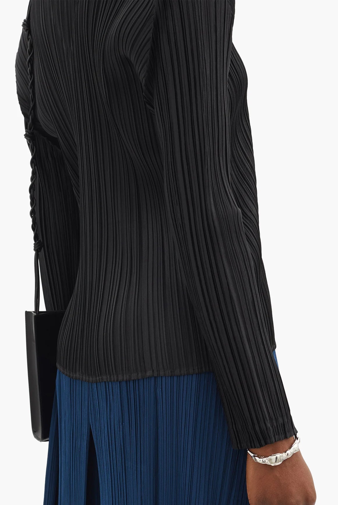 Long Sleeve Pleat Shirt - Black by Issey Miyake — view 4