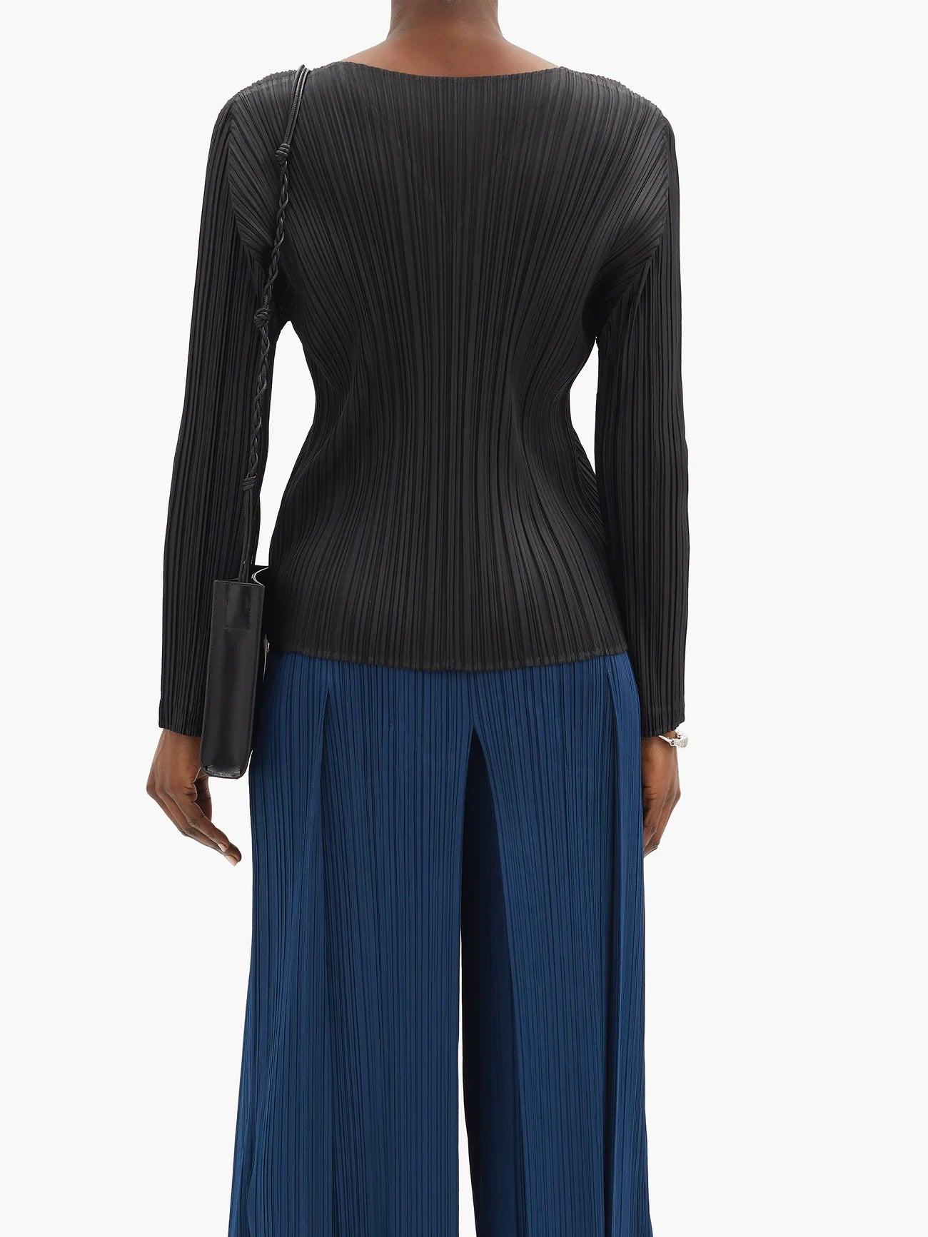 Long Sleeve Pleat Shirt - Black by Issey Miyake — view 5