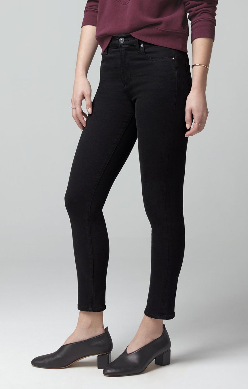 Rocket Crop Mid Rise Skinny - Plush Black by Citizens of Humanity — alternate view