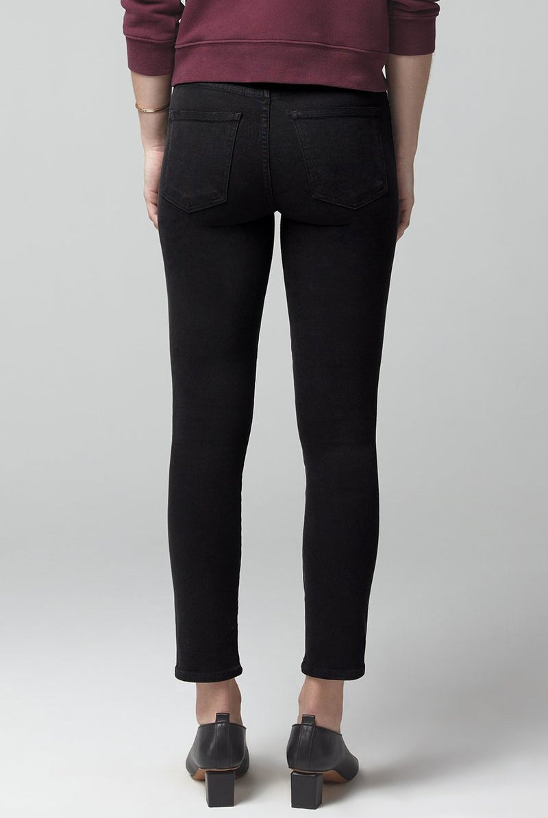 Rocket Crop Mid Rise Skinny - Plush Black by Citizens of Humanity — view 3