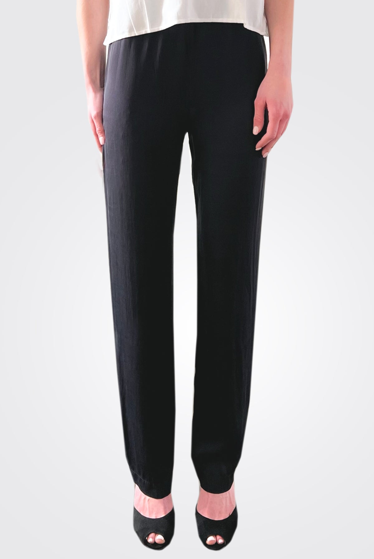 Silk Tapered Trousers - Black by Private 0204 — alternate view