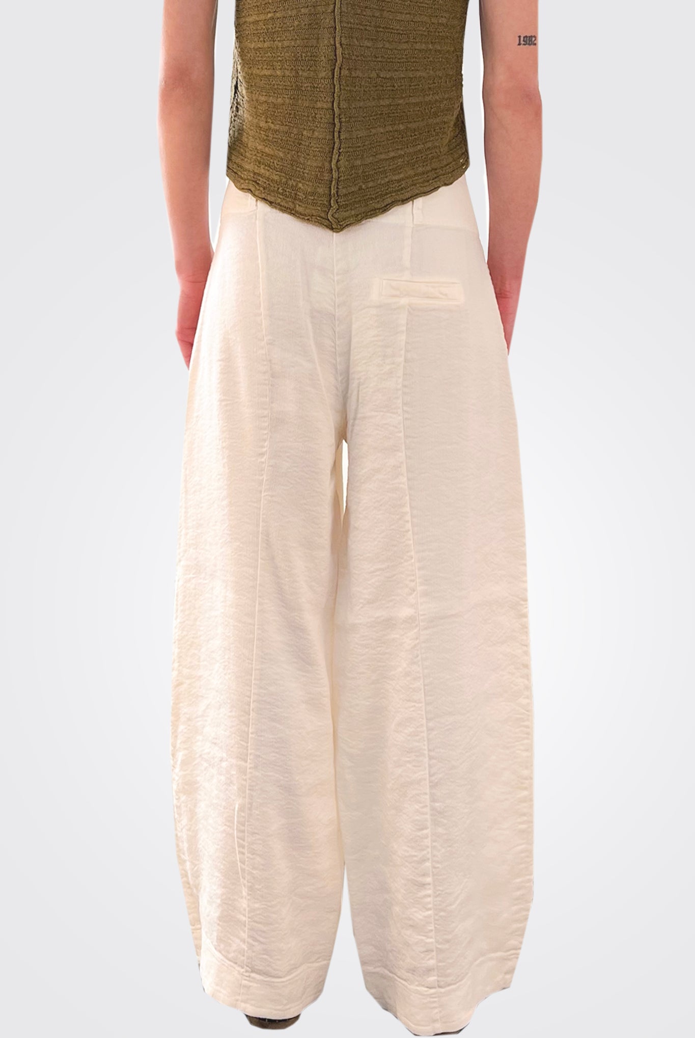 Wide Leg Trousers - Ivory by Transit Par-Such — view 3