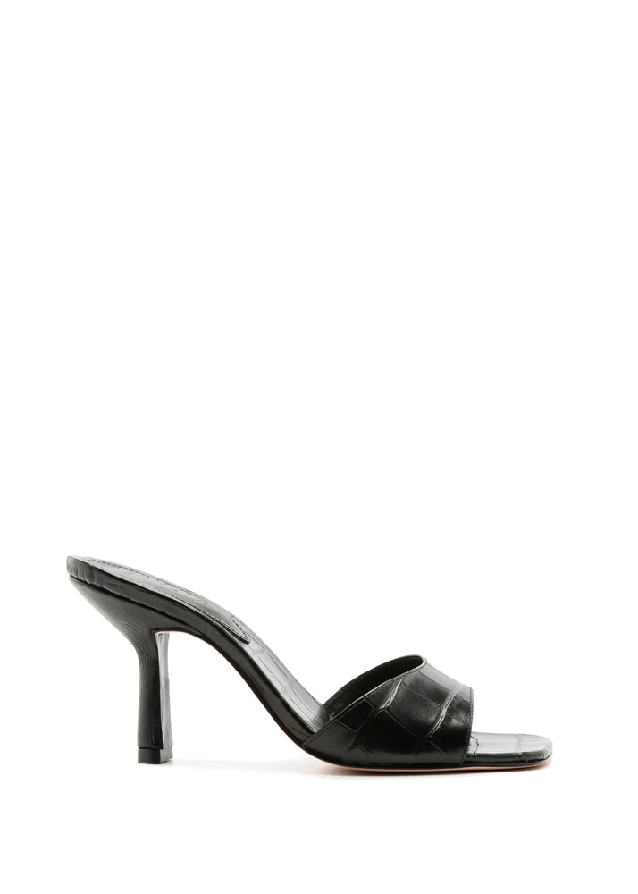Posseni Leather Sandal - Black Crocodile by Schutz | 25 South Boutiques