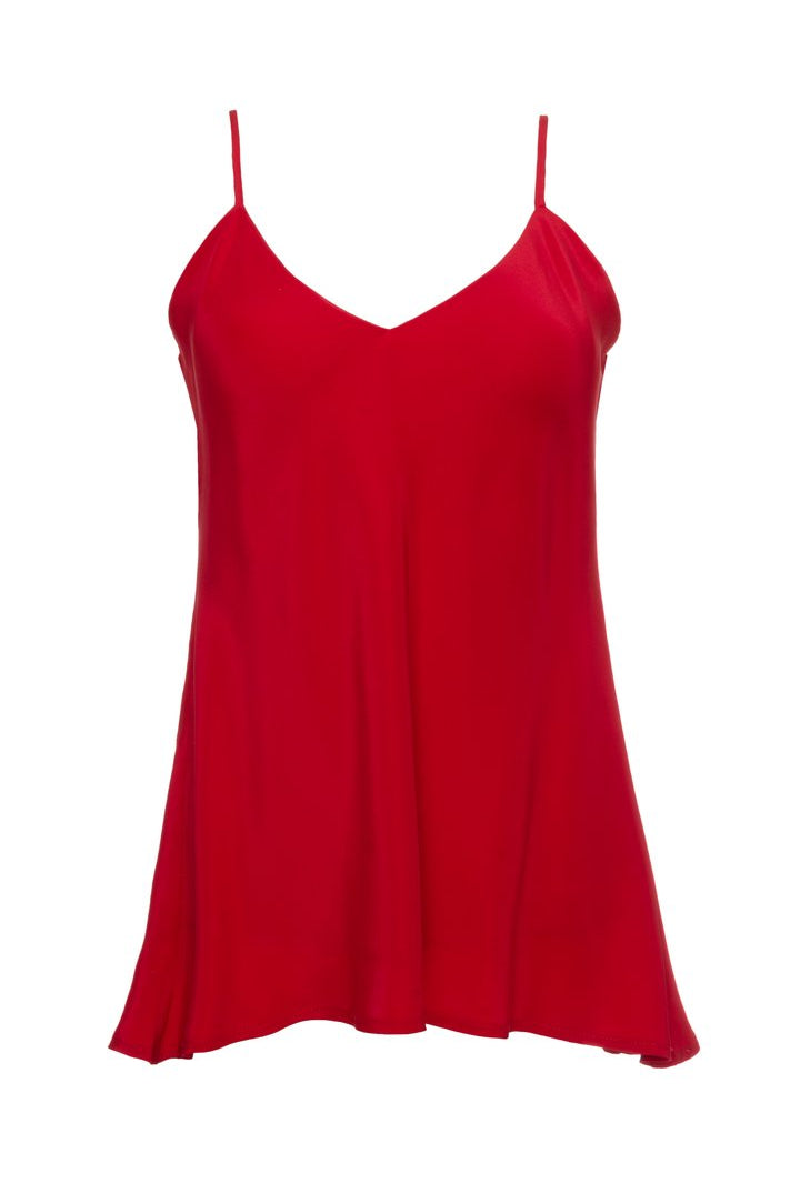 Double Solid Silk Cami - Red by Gold Hawk | 25 South Boutiques