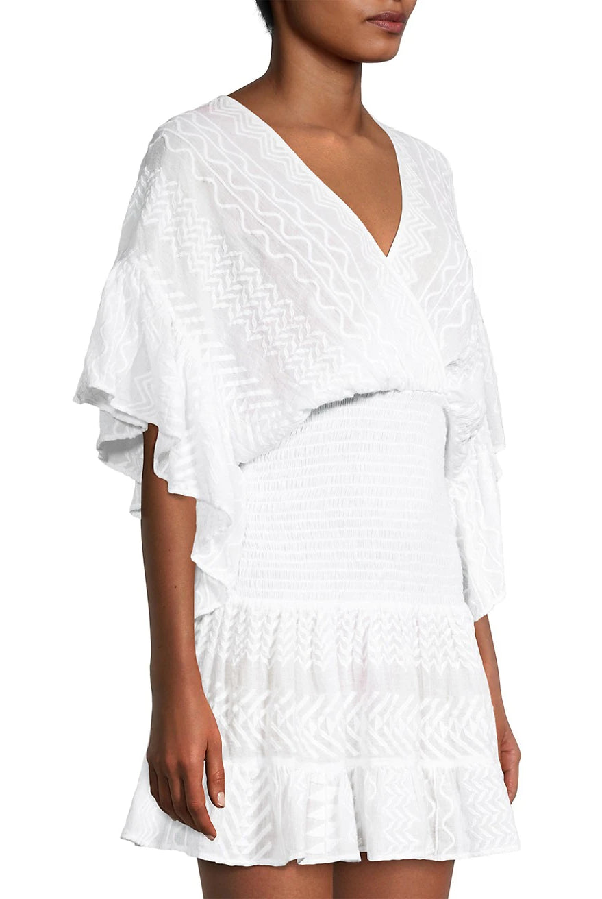 Reggi Embroidered Cotton Dress - White by Ramy Brook — view 3