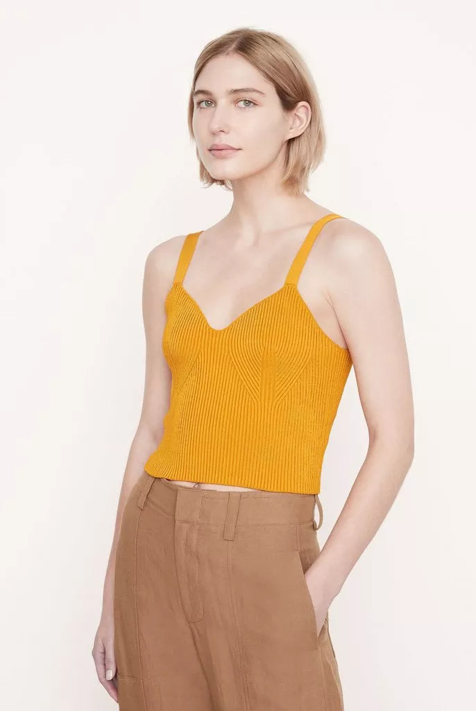 Ribbed Sweatheart Bralette Cami - Papaya by Vince | 25 South Boutiques