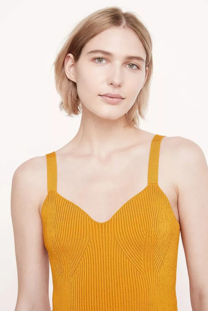 Ribbed Sweatheart Bralette Cami - Papaya by Vince — view 3