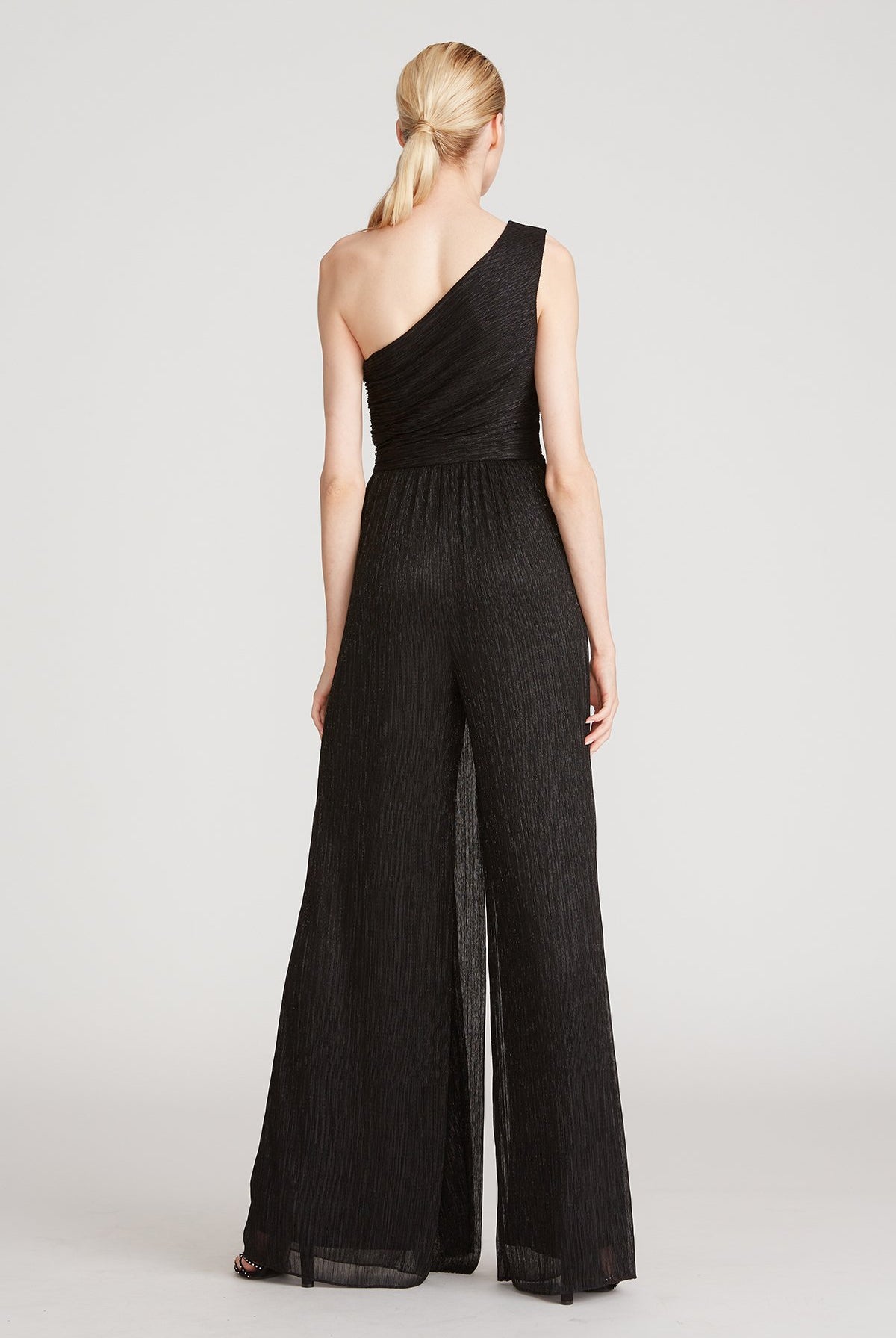 Romee Crinkle Jersey Jumpsuit - Black by Halston — alternate view