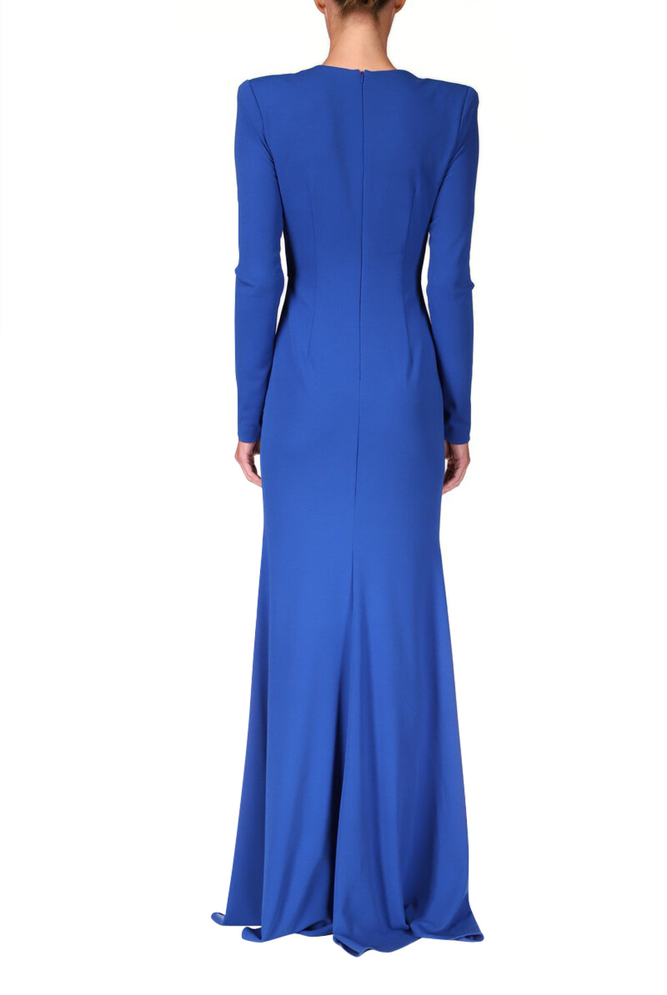 Draped Floor-Length Gown - Cobalt by Badgley Mischka — view 3