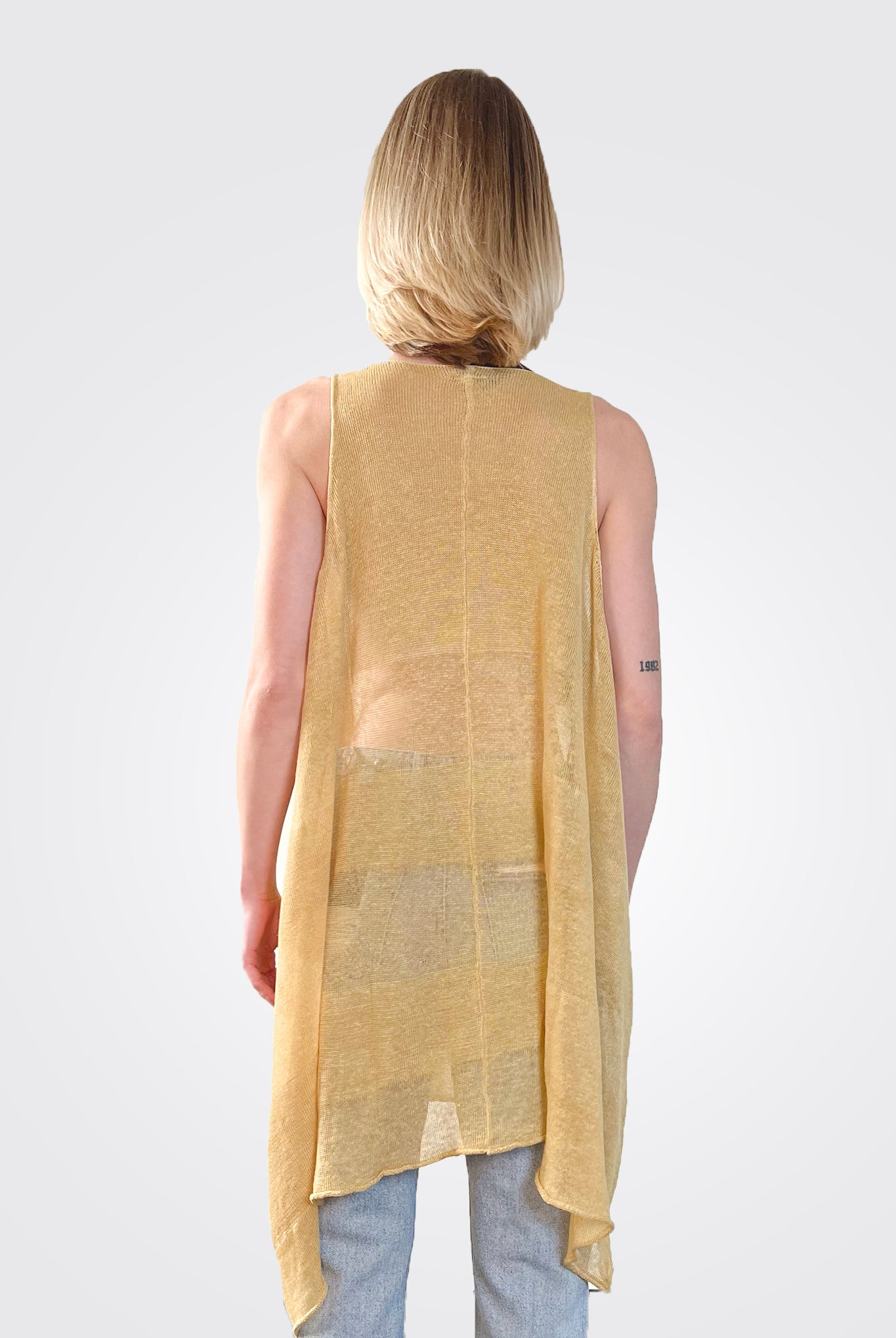 Linen Stripe Tunic - Corn by Rundholz — alternate view