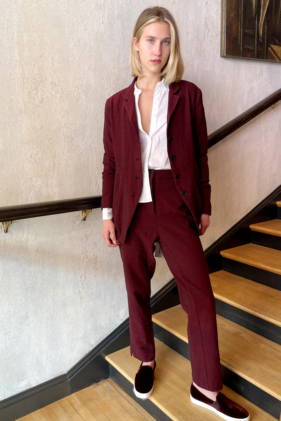 Regular Fit Pant - Wine by Rundholz — alternate view