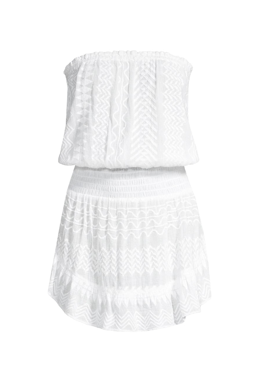Sallie Embroidered Cotton Coverup Dress - White by Ramy Brook — view 4