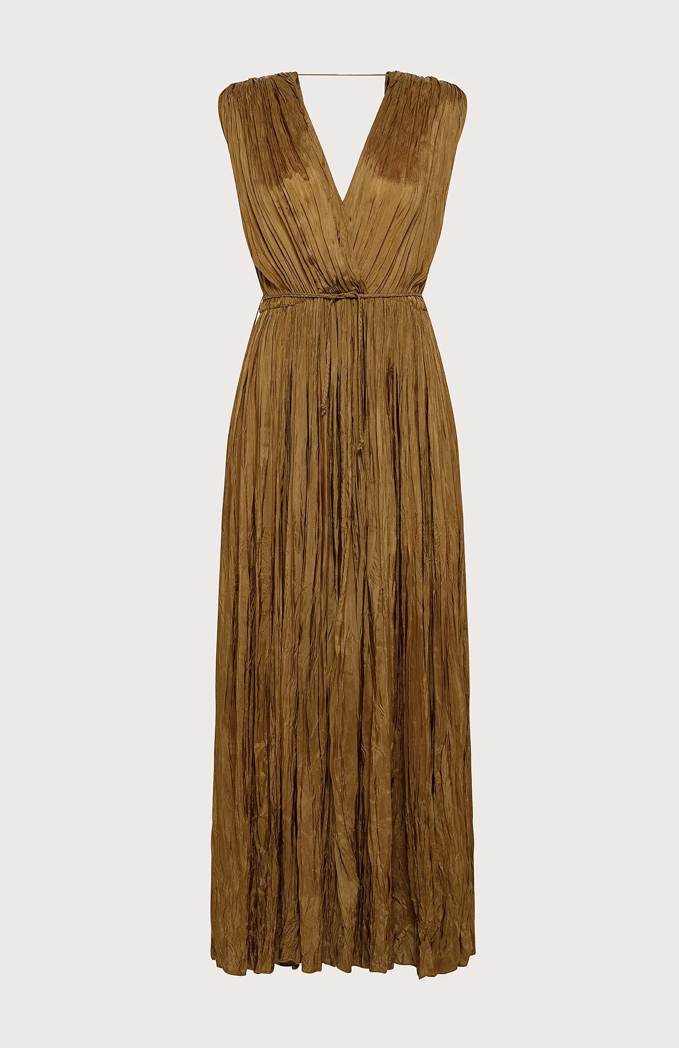 Crinkled Viscose Dress - Beige by Seventy Venezia — view 5
