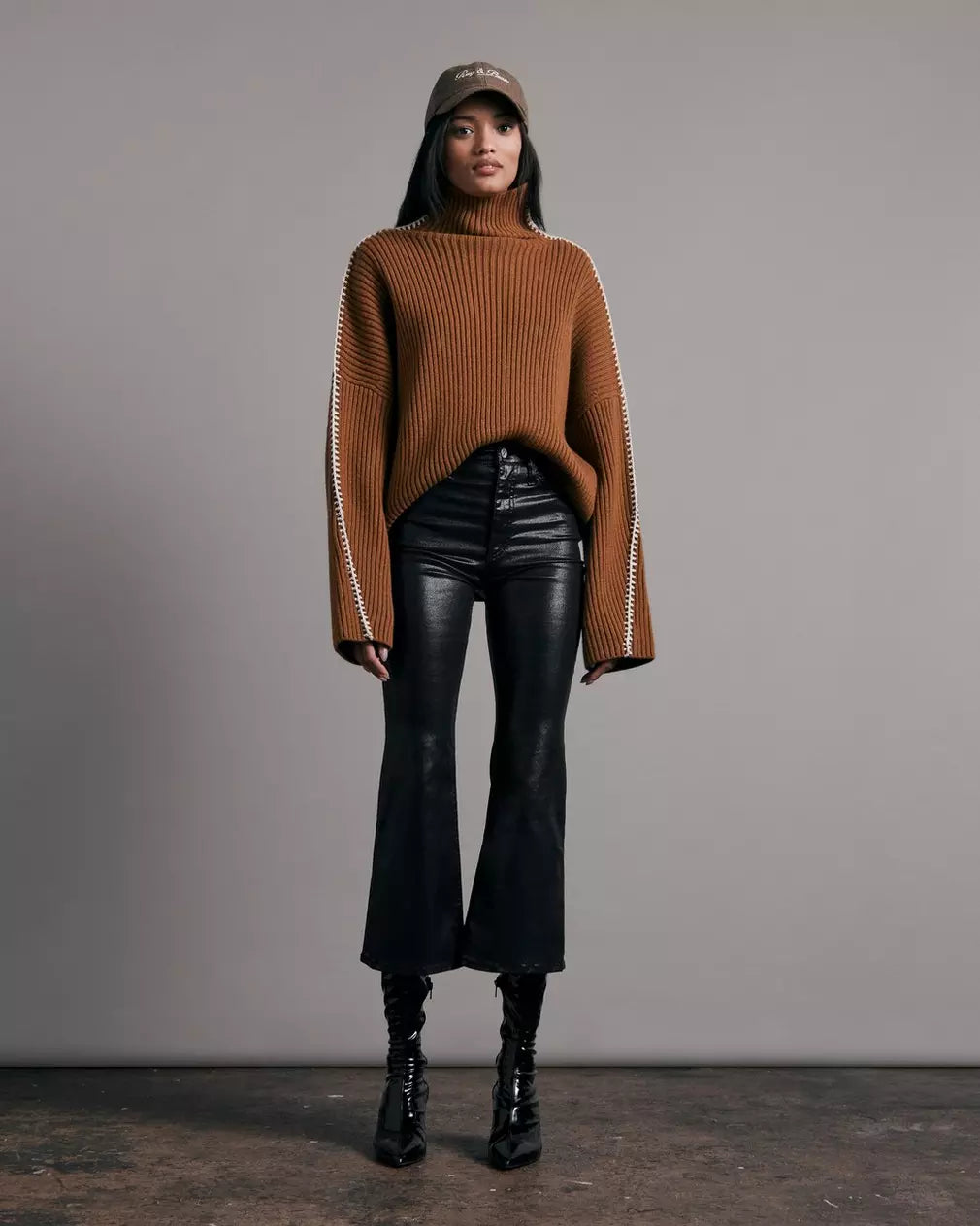 Casey Coated High Rise Ankle Flare - Black Leatherette by Rag & Bone | 25 South Boutiques