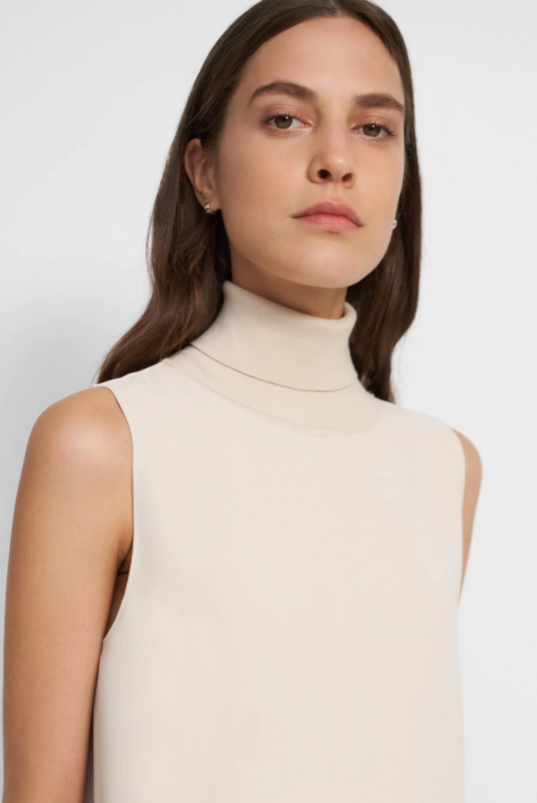 Roll Neck Dress - Golden Wheat by Theory — alternate view