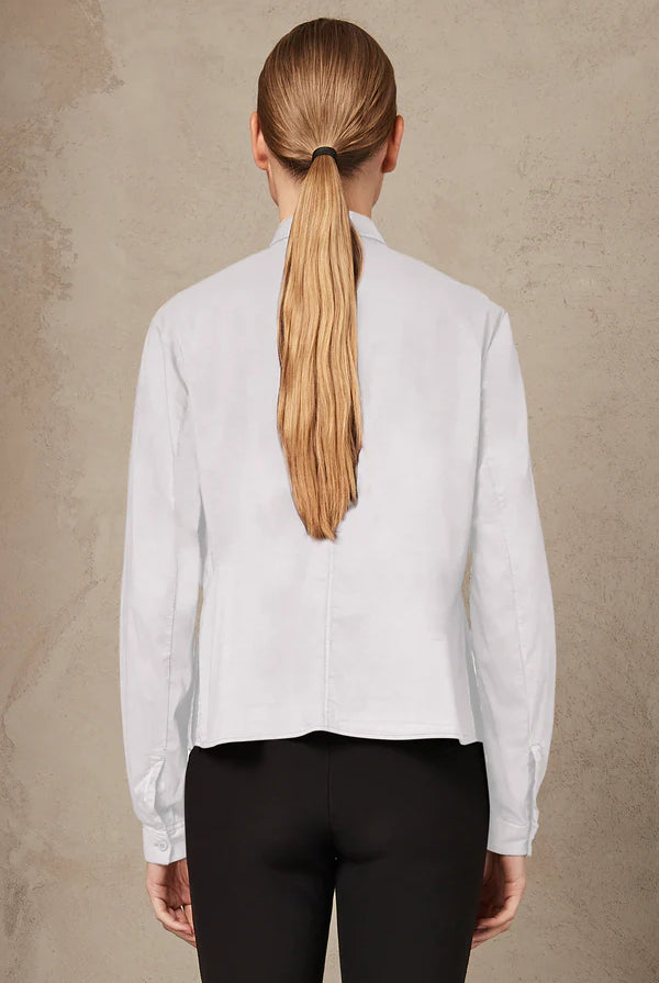 Stretch Cotton Oversize Shirt - White by Transit Par-Such — view 3