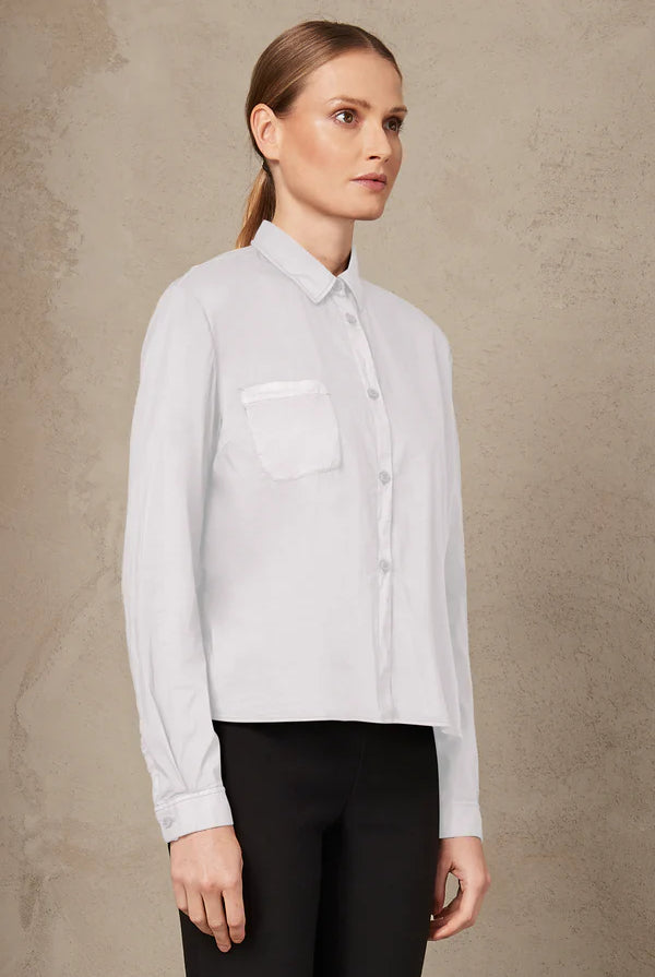 Stretch Cotton Oversize Shirt - White by Transit Par-Such — alternate view