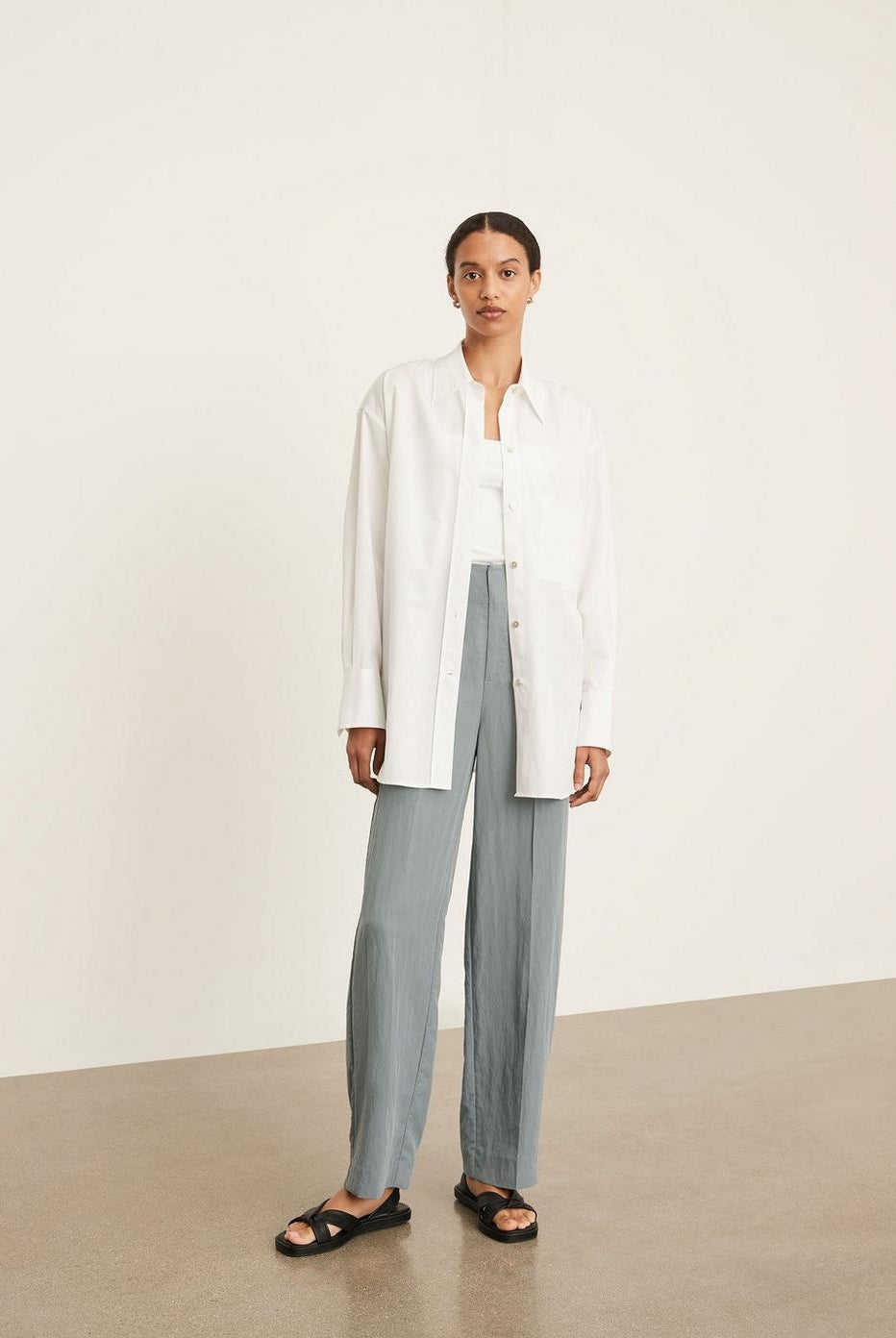 Oversized Shirt - Optic White by Vince — view 3