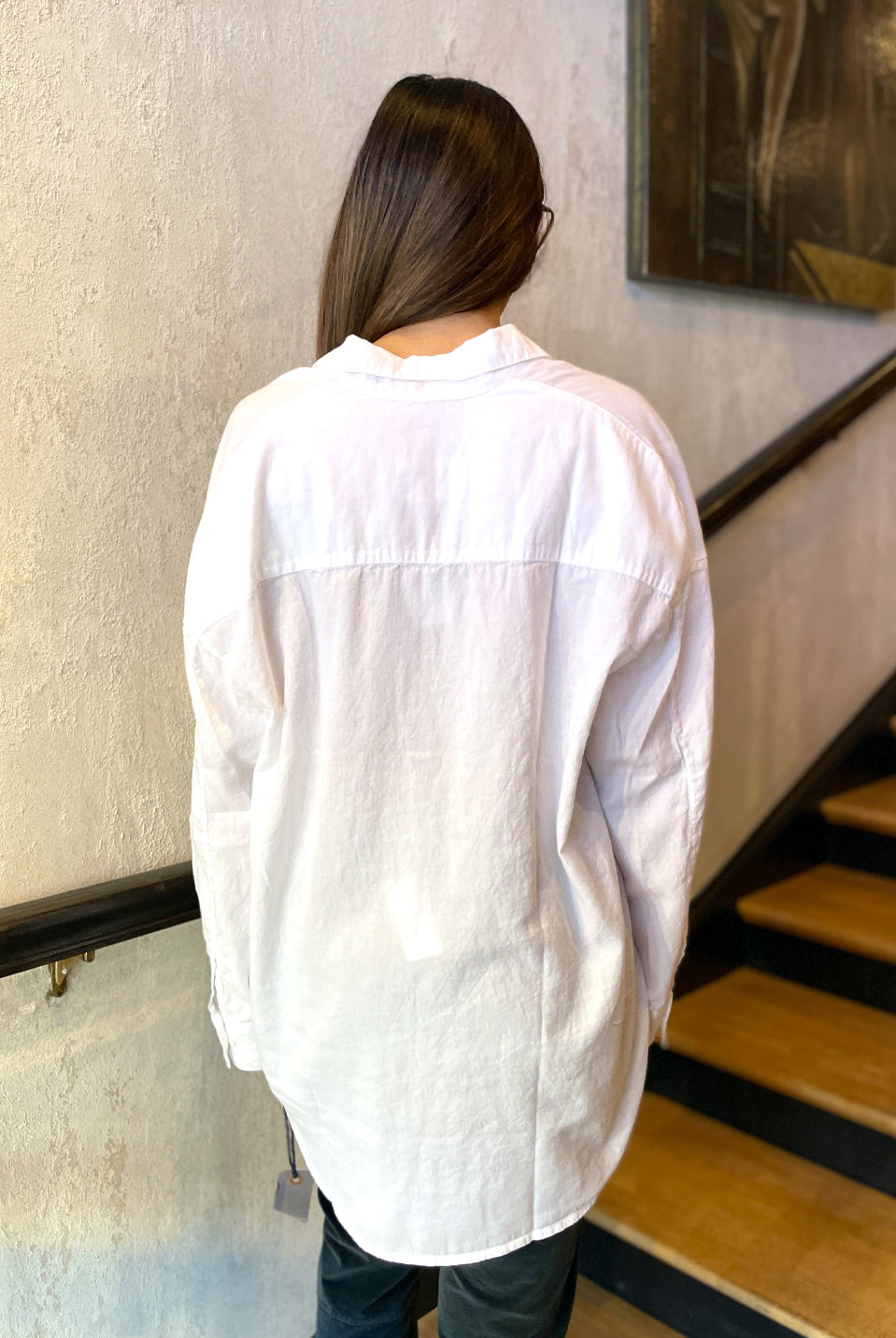 Oversized Button Down Shirt - White by Private 0204 — view 3