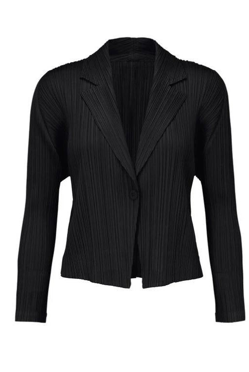 Short Pleats Jacket - Black by Issey Miyake — view 3