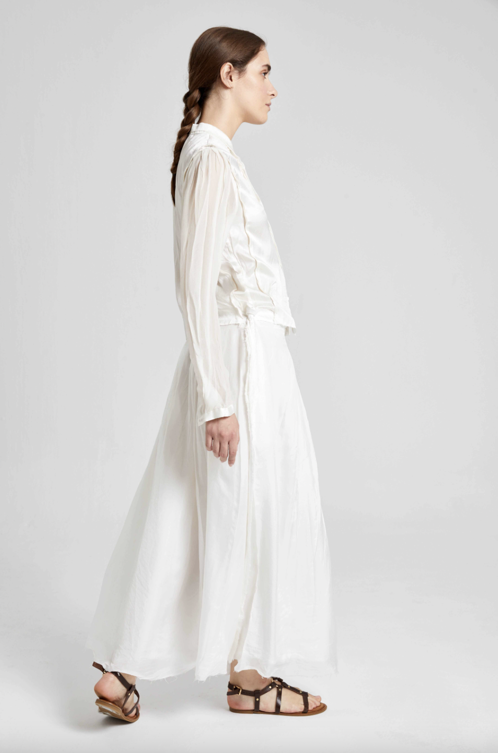 Long Silk Skirt - Original Off White by Umit Unal — view 4