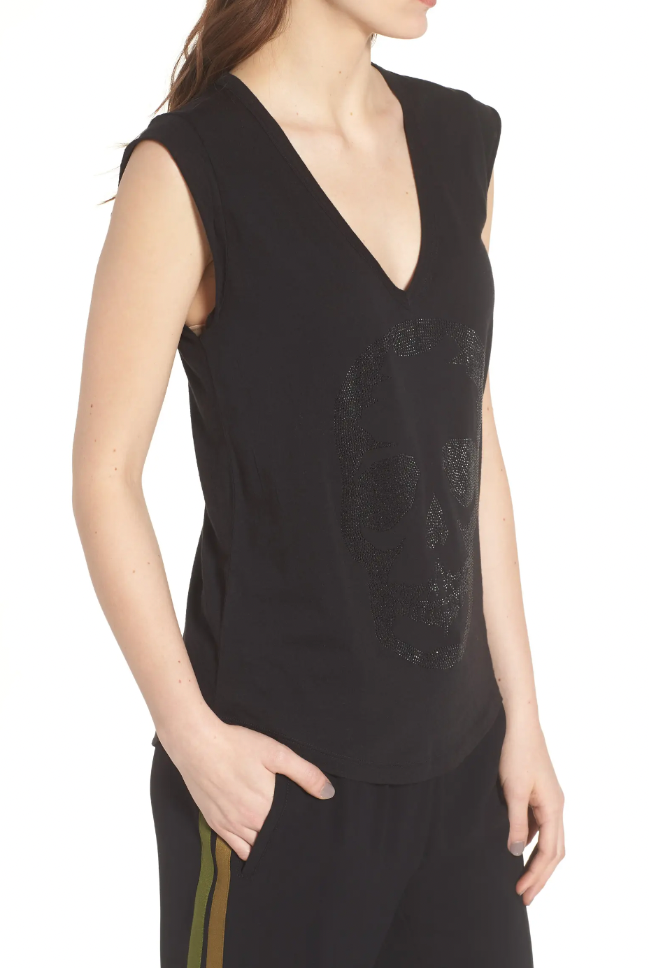 Brooklyn Skull Rhinestone Tee - Noir by Zadig & Voltaire — view 3