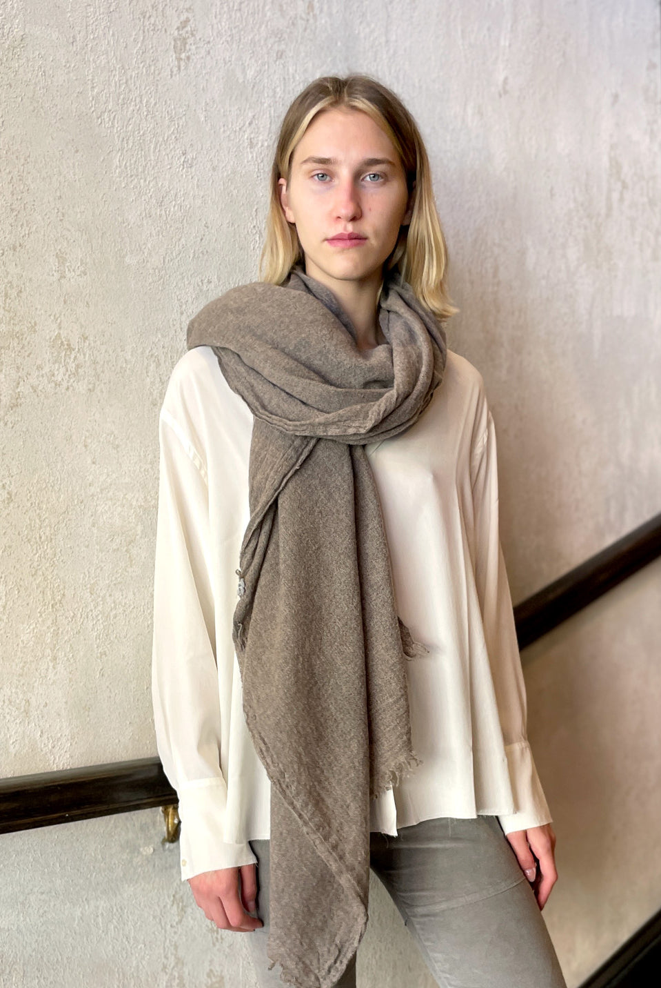 Slim Shawl - Brownish by Private 0204 — alternate view