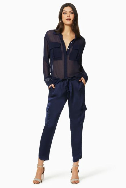 Satin Pocket Allyn Pant - Spring Navy by Ramy Brook | 25 South Boutiques