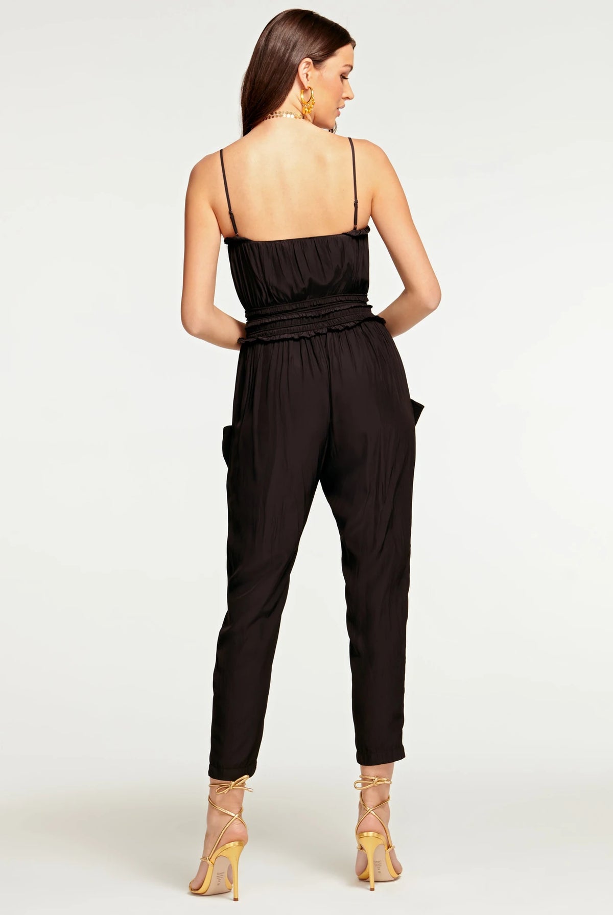 Star Spaghetti Strap Jumpsuit - Black by Ramy Brook — view 3