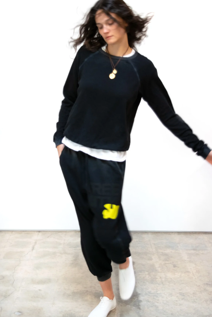 FreeCity Sunfade Vintage Pocket Sweatpant - Super Black Sunfade — alternate view