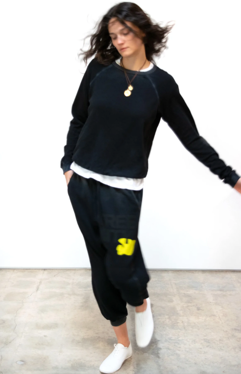 FreeCity Sunfade Vintage Pocket Sweatpant - Super Black Sunfade — alternate view