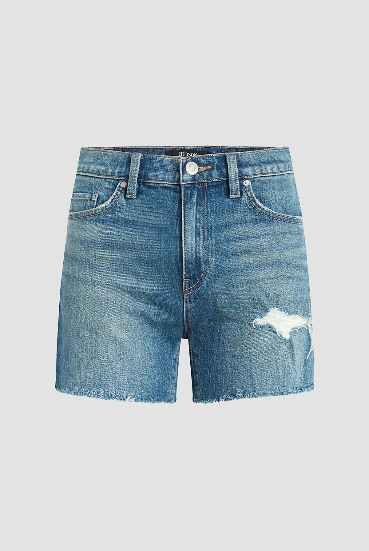 Devon High Rise Boyfriend Shorts - Surf City by Hudson — view 6