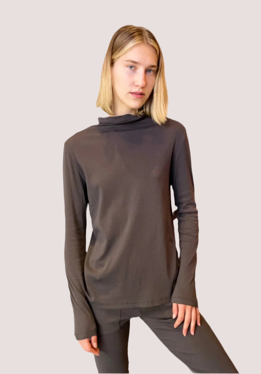 Cotton Turtleneck - Graphite by Kristensen | 25 South Boutiques
