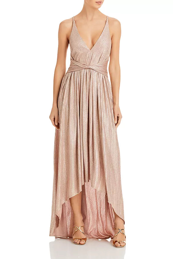 Tabitha Metallic Twist Waist High-Low Dress - Blush by Ramy Brook | 25 South Boutiques