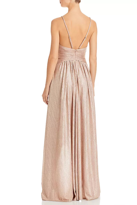 Tabitha Metallic Twist Waist High-Low Dress - Blush by Ramy Brook — alternate view