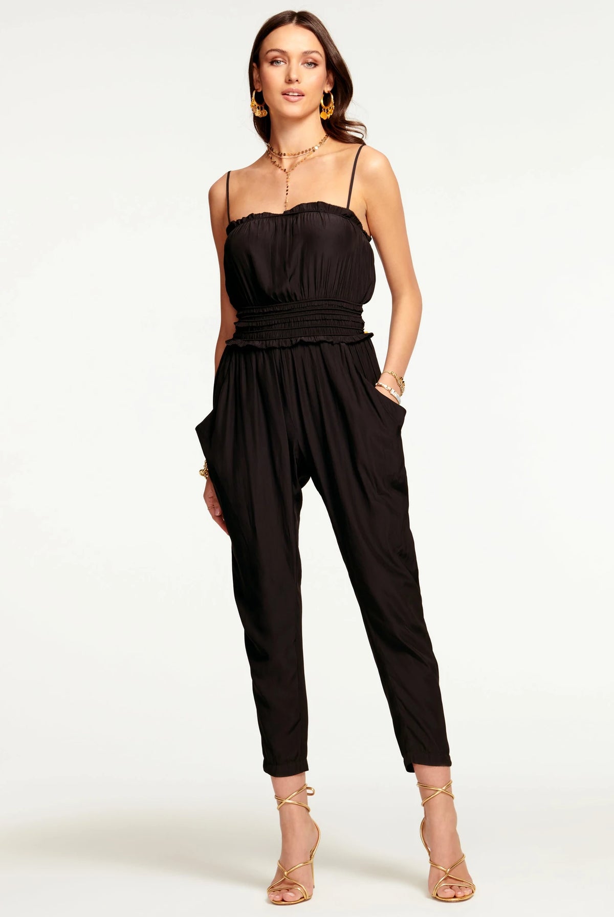 Star Spaghetti Strap Jumpsuit - Black by Ramy Brook | 25 South Boutiques
