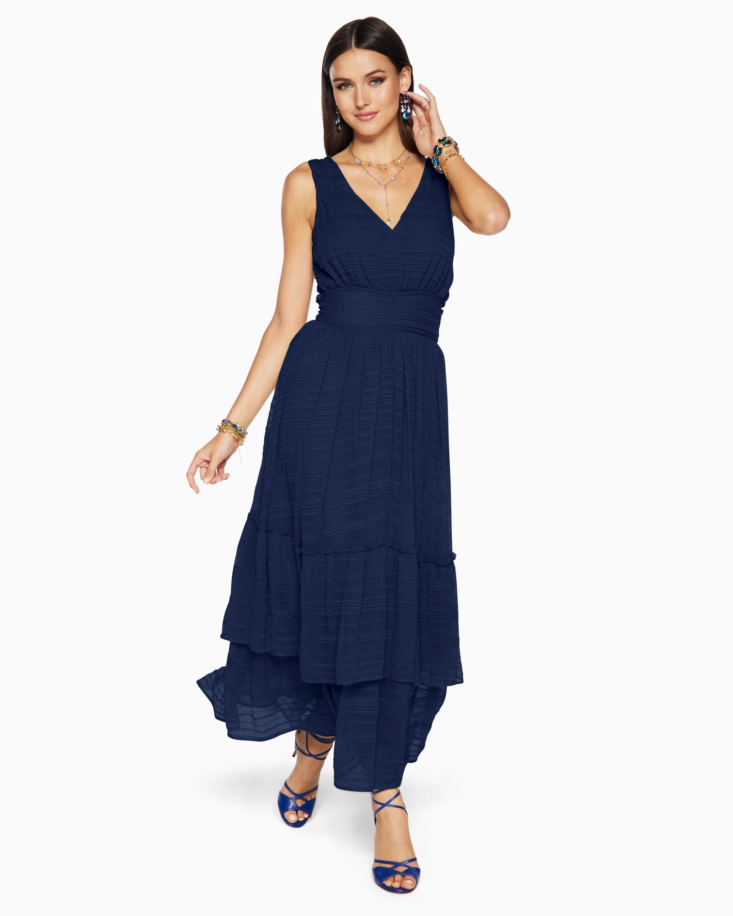 Tate Tiered Maxi Dress - Navy by Ramy Brook | 25 South Boutiques