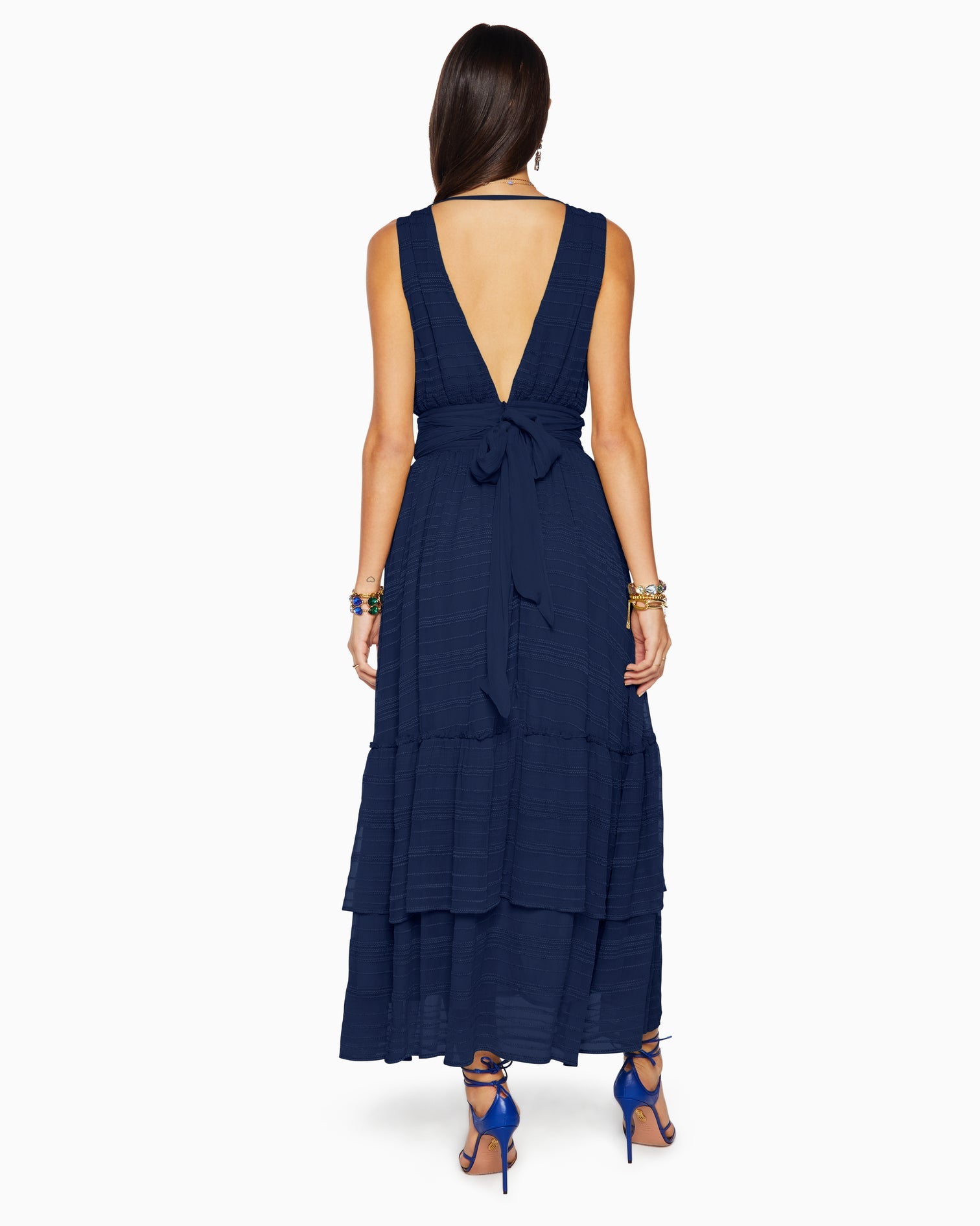 Tate Tiered Maxi Dress - Navy by Ramy Brook — alternate view