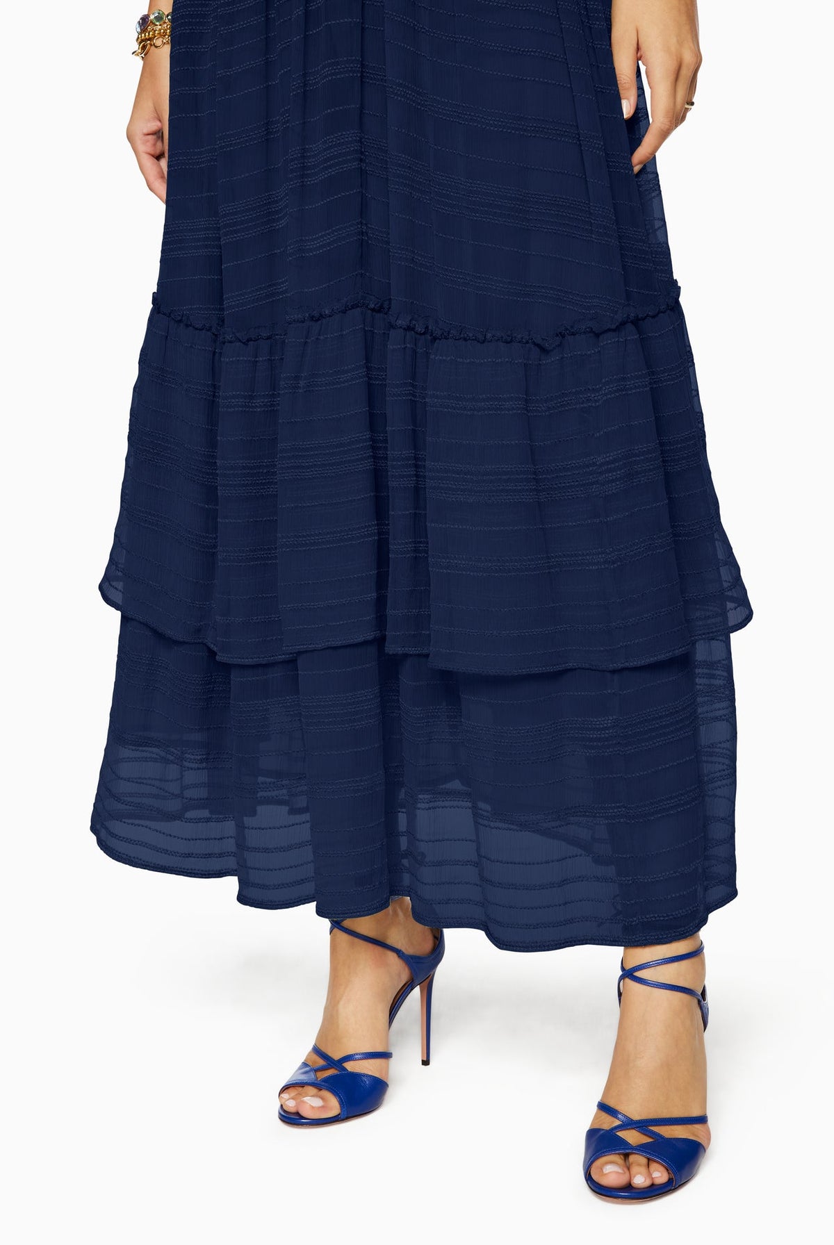 Tate Tiered Maxi Dress - Navy by Ramy Brook — view 5