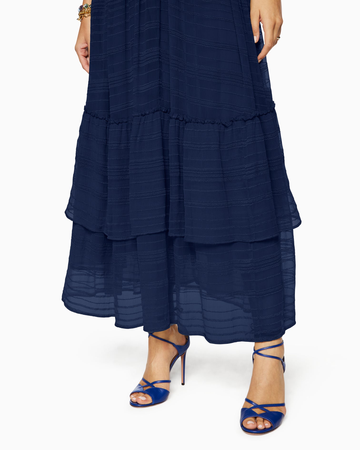 Tate Tiered Maxi Dress - Navy by Ramy Brook — view 5