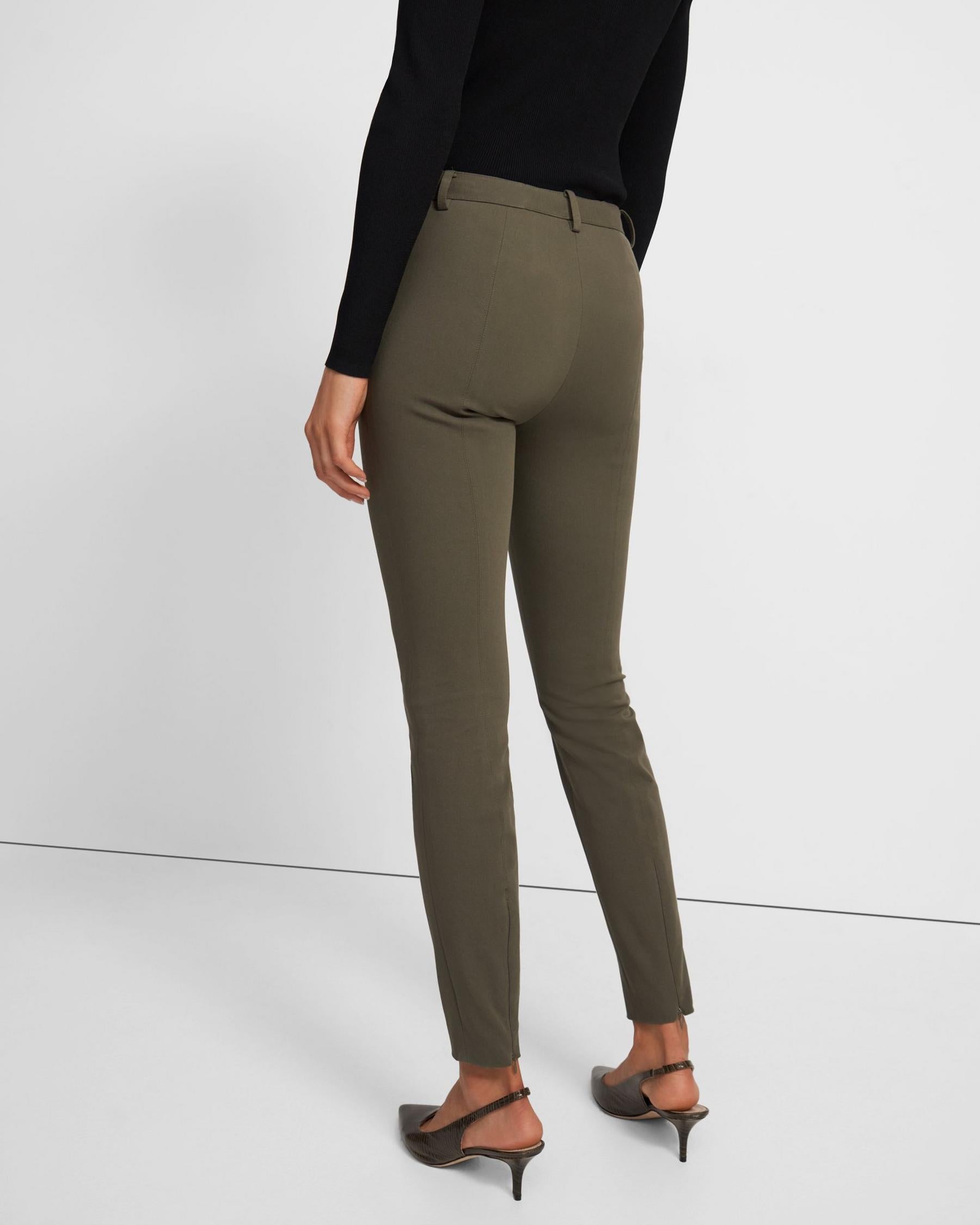 Bi-Stretch Cotton Twill Seamed Trousers - Teak by Theory — view 4