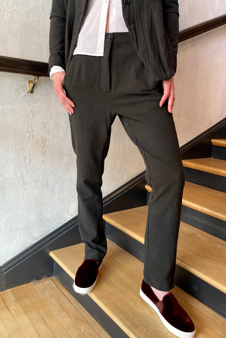 Regular Fit Pant - Teal by Rundholz — view 3