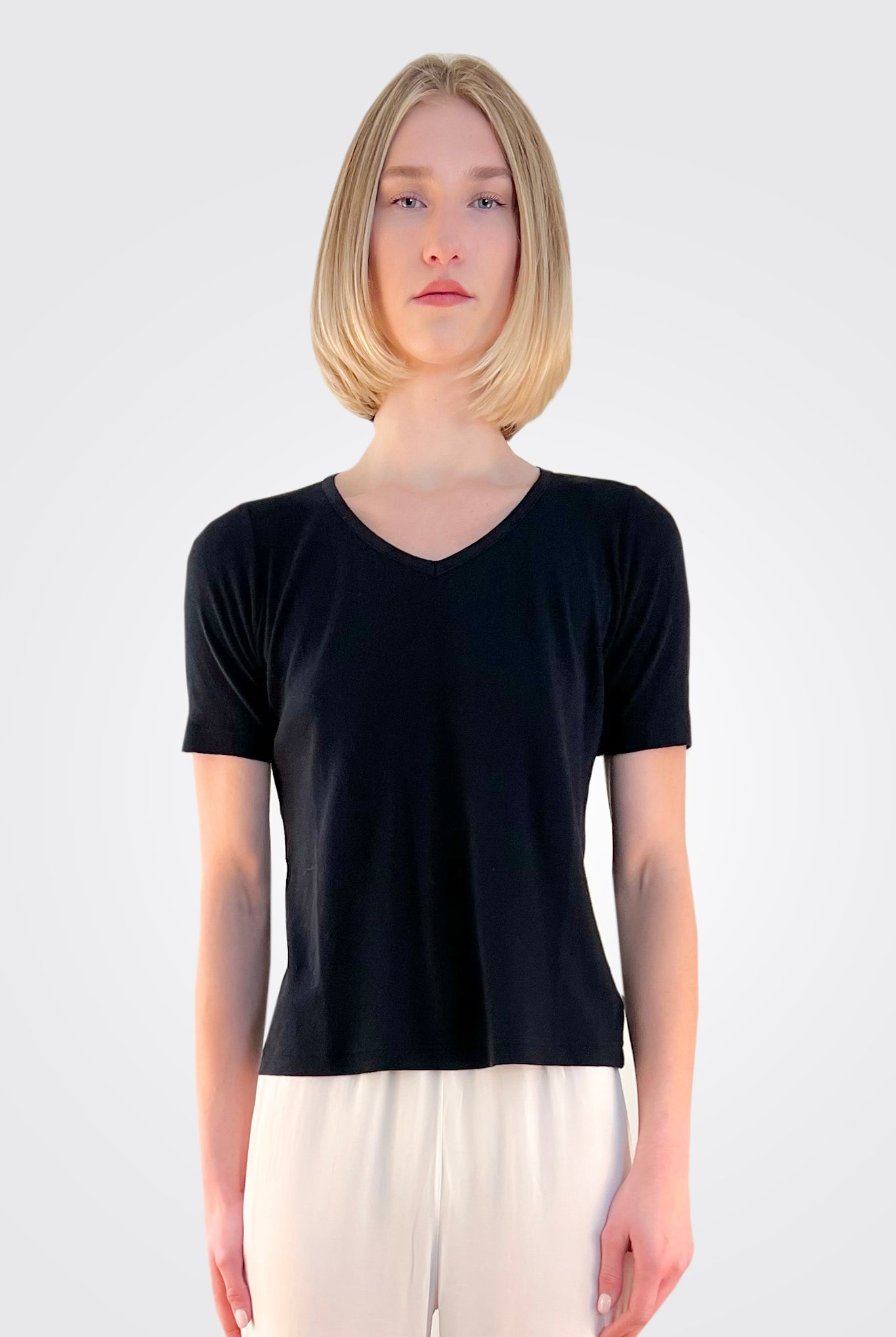 V-Neck Tee - Black by Private 0204 | 25 South Boutiques