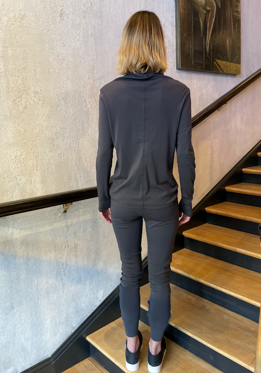 Cotton Leggings - Graphite by Kristensen — alternate view