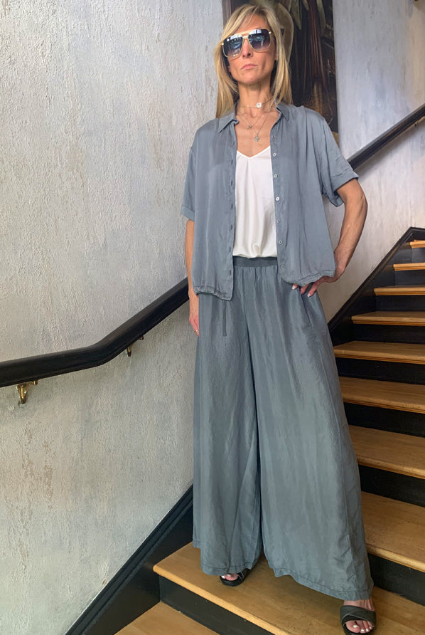 Wide Leg Pants - Grey Mist by Transit Par-Such — alternate view