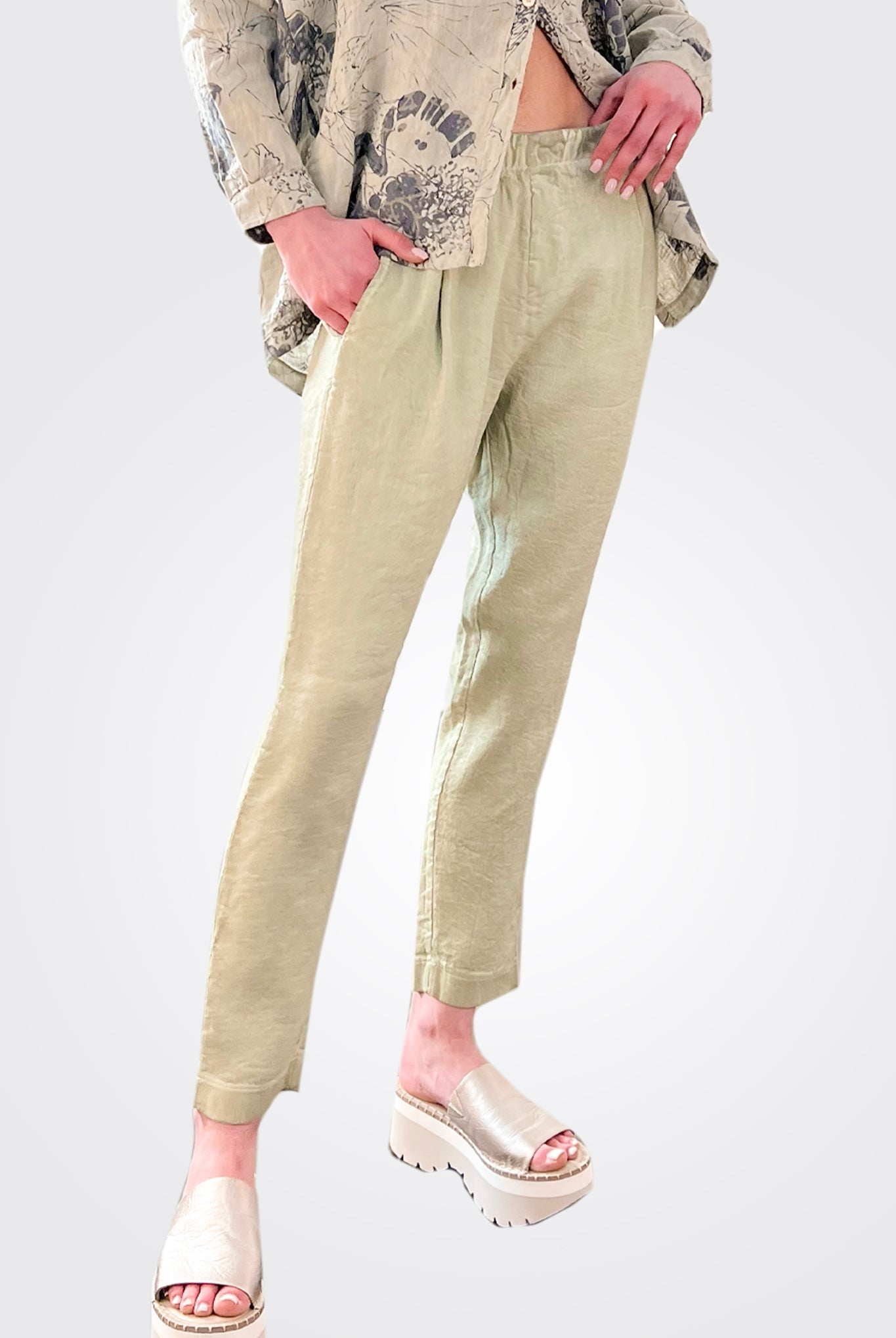 Linen Trousers - Green Water by Transit Par-Such — alternate view