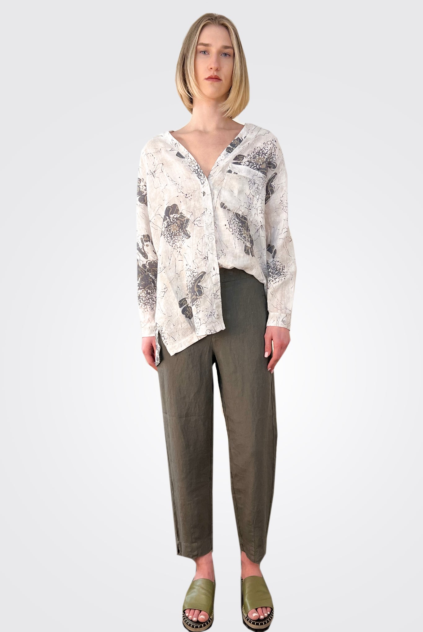 Linen Comfort Trousers - Grey by Transit Par-Such | 25 South Boutiques