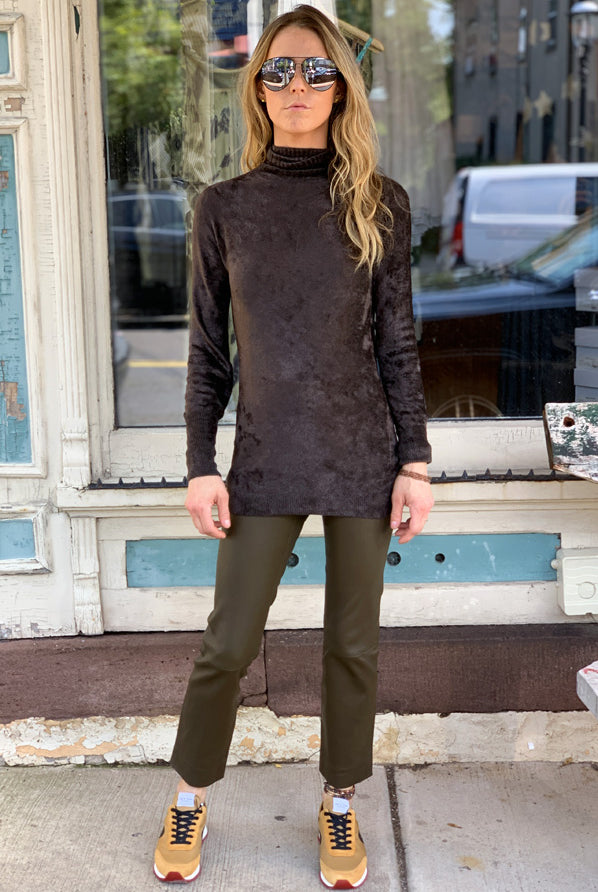 Velvet Turtleneck - Brown by Transit Par-Such — view 3